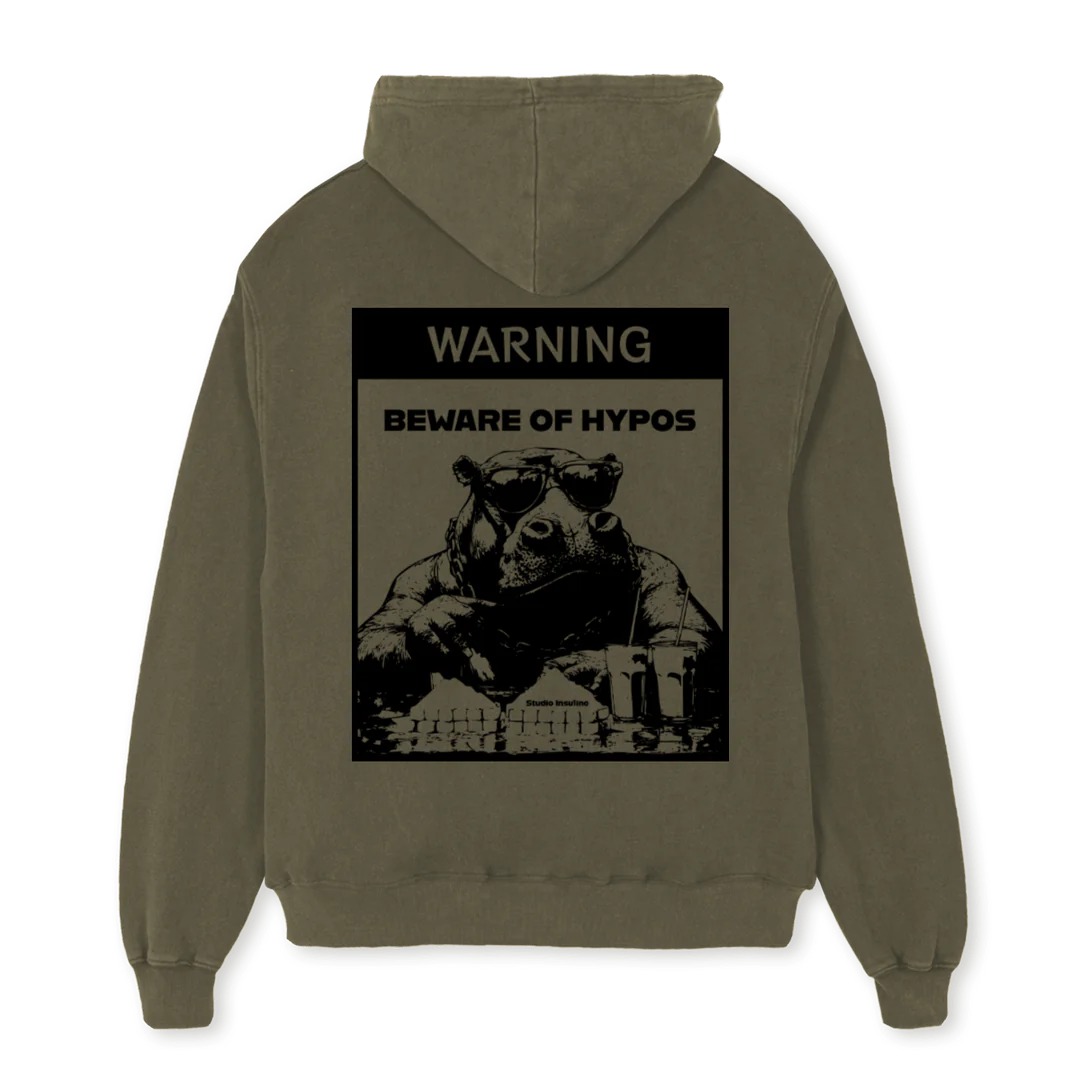 BEWARE OF HYPOS I Vintage Olive Oversized Hoodie Sweatshirt