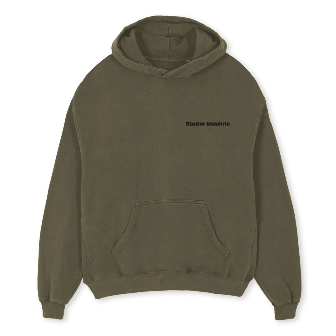 BEWARE OF HYPOS I Vintage Olive Oversized Hoodie Sweatshirt