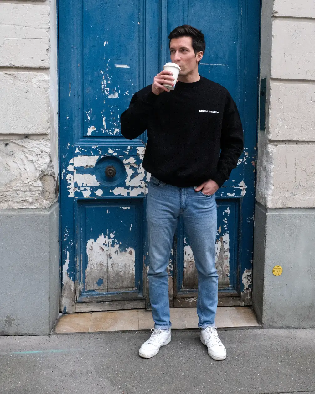 HYPO GETTING HIGH I Black Oversized Crewneck Sweatshirt