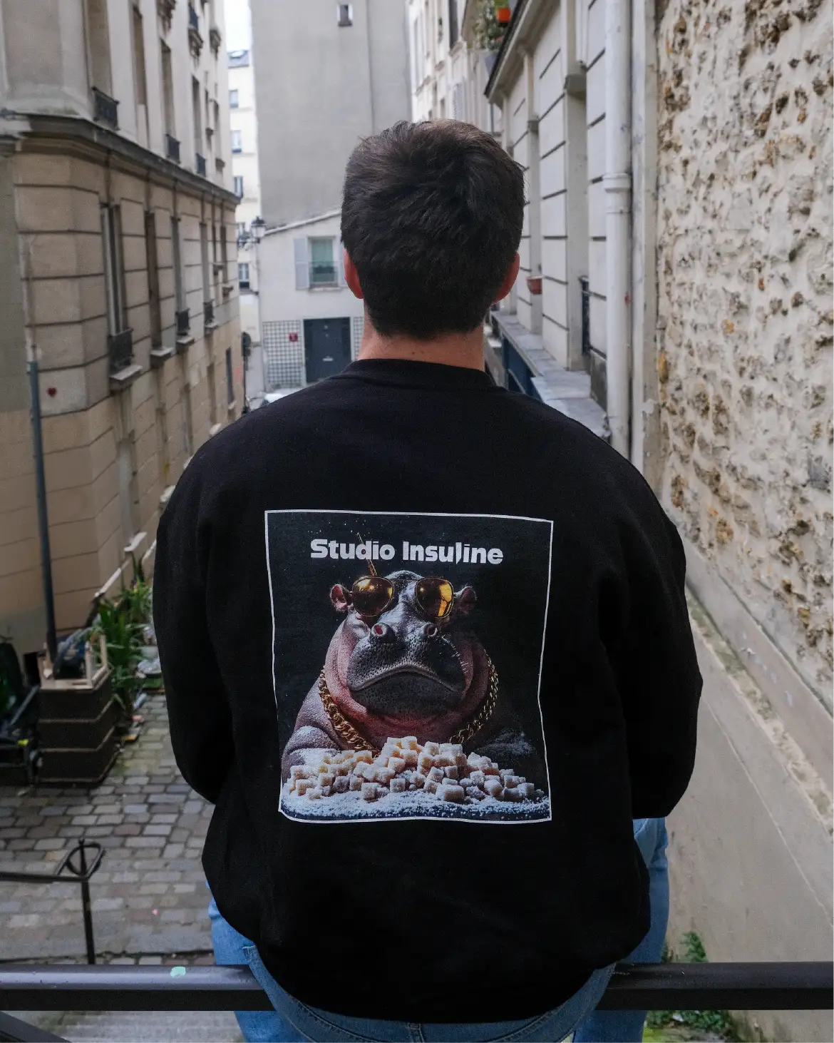 HYPO GETTING HIGH I Black Oversized Crewneck Sweatshirt