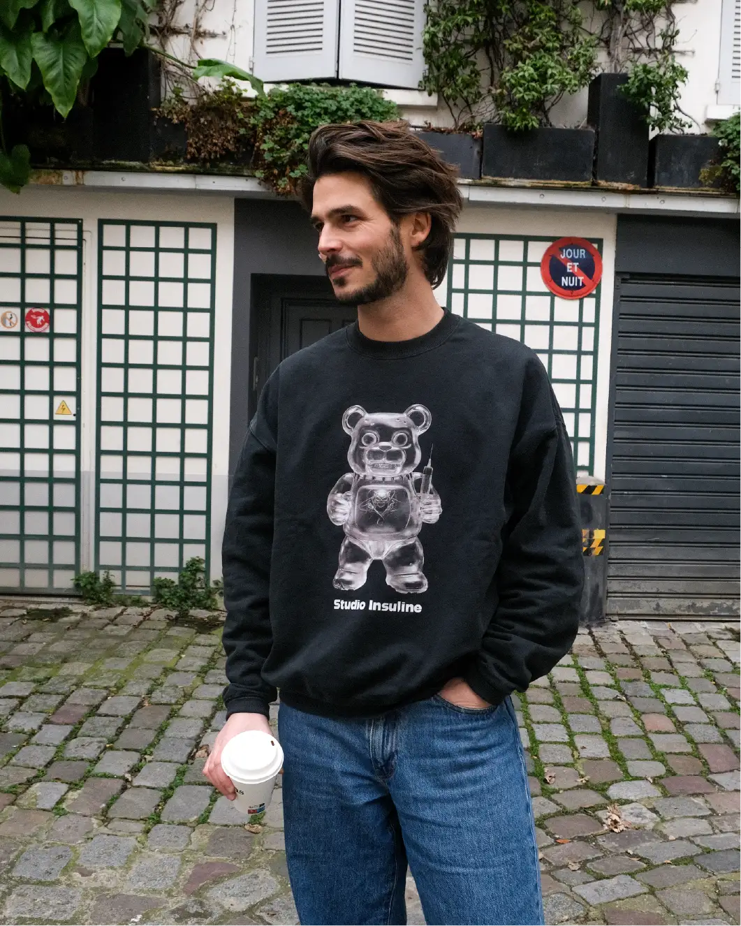 HARRY BEAU I Vintage Black Oversized Crewneck Sweatshirt