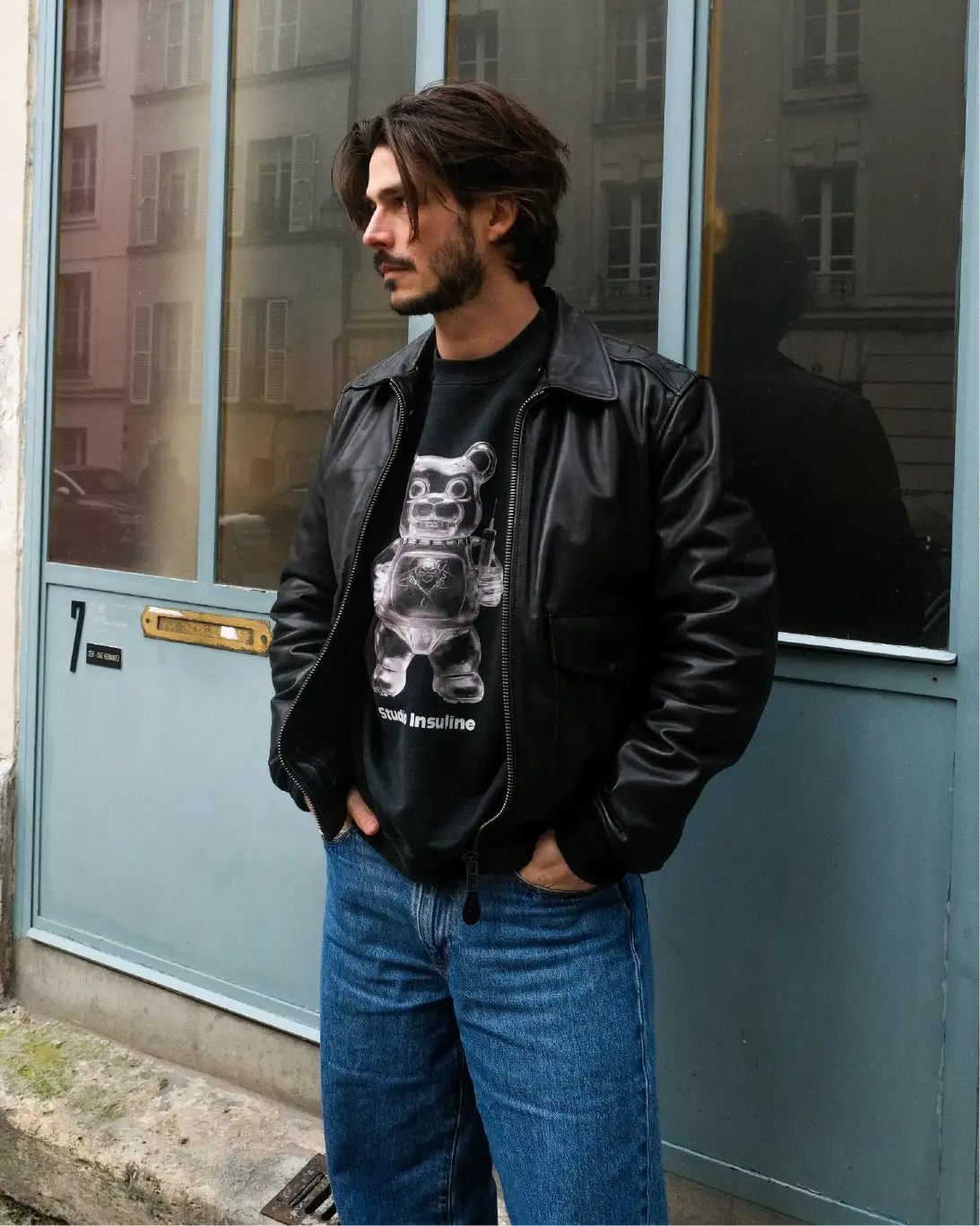 HARRY BEAU I Vintage Black Oversized Crewneck Sweatshirt
