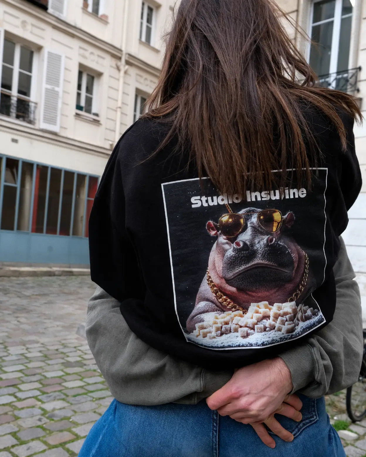 HYPO GETTING HIGH I Black Oversized Crewneck Sweatshirt