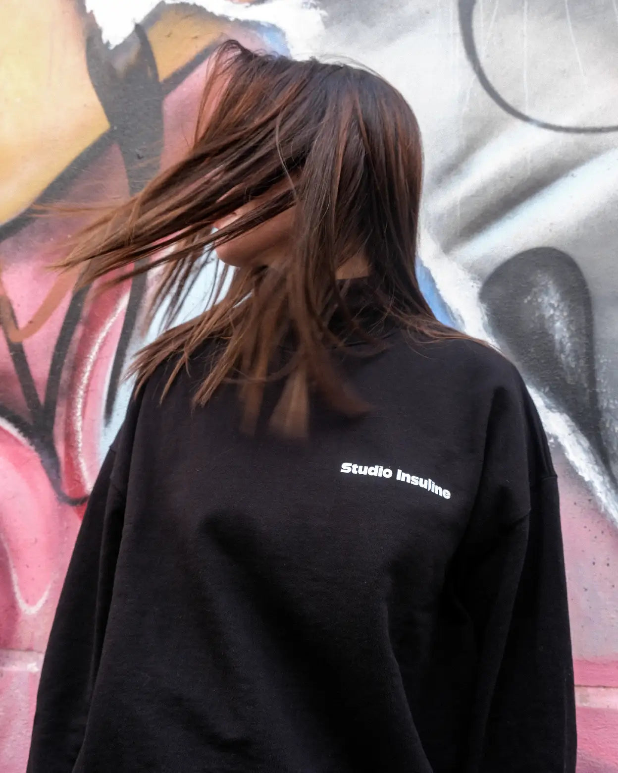 HYPO GETTING HIGH I Black Oversized Crewneck Sweatshirt