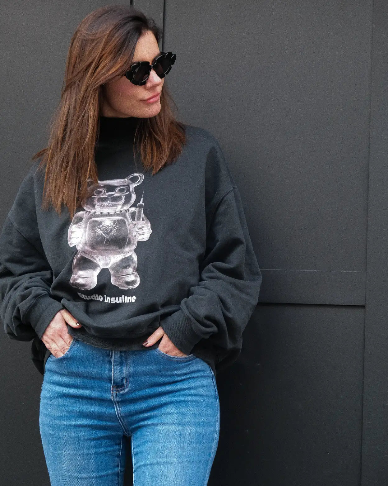 HARRY BEAU I Vintage Black Oversized Crewneck Sweatshirt