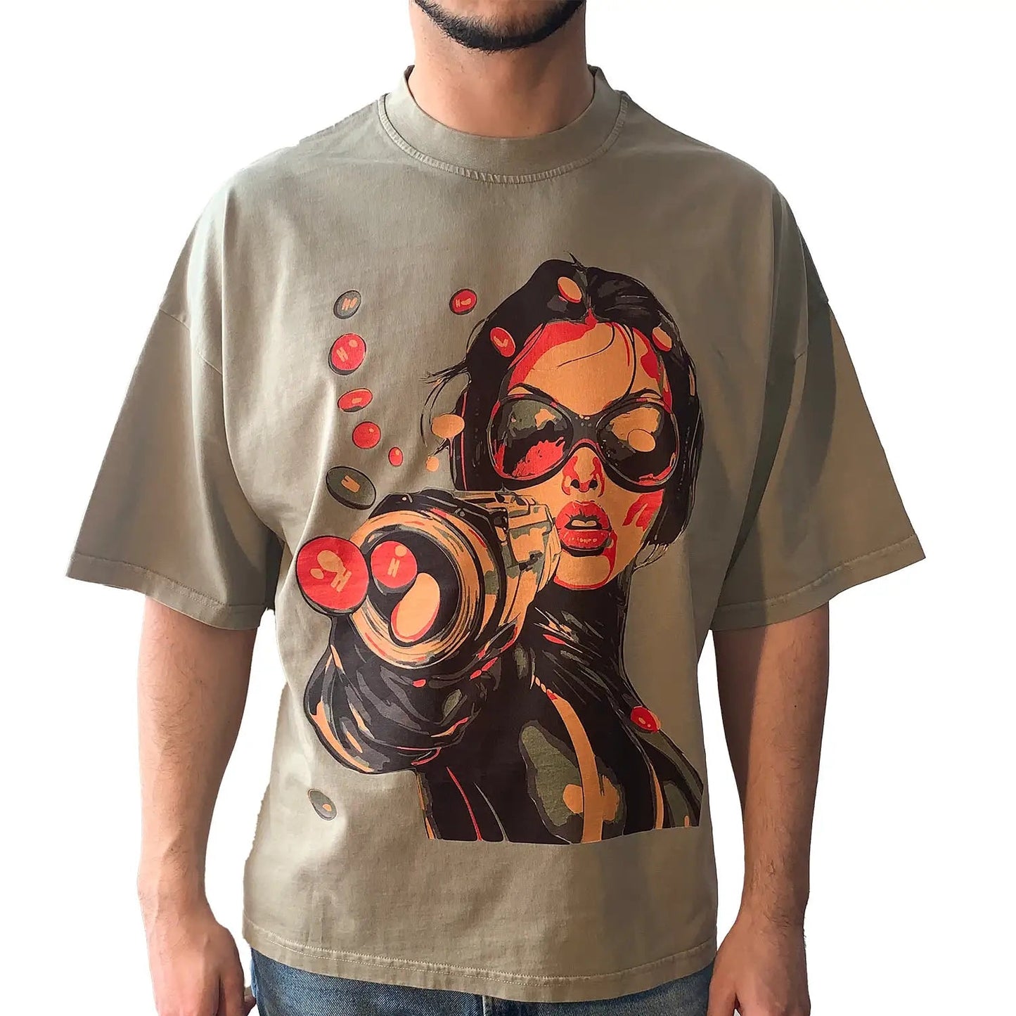 HYPERWOMAN I Vintage Dune Oversized Boxy Tee.