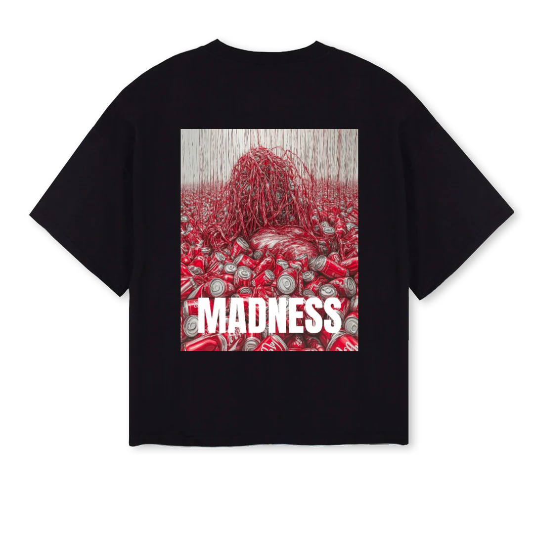 MADNESS I Black Oversized Boxy Tee