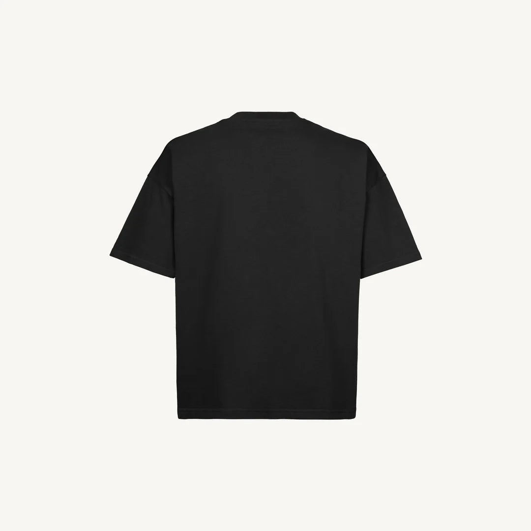 SHOW-OFF I Logo Brodé Black Oversized Boxy Tee.
