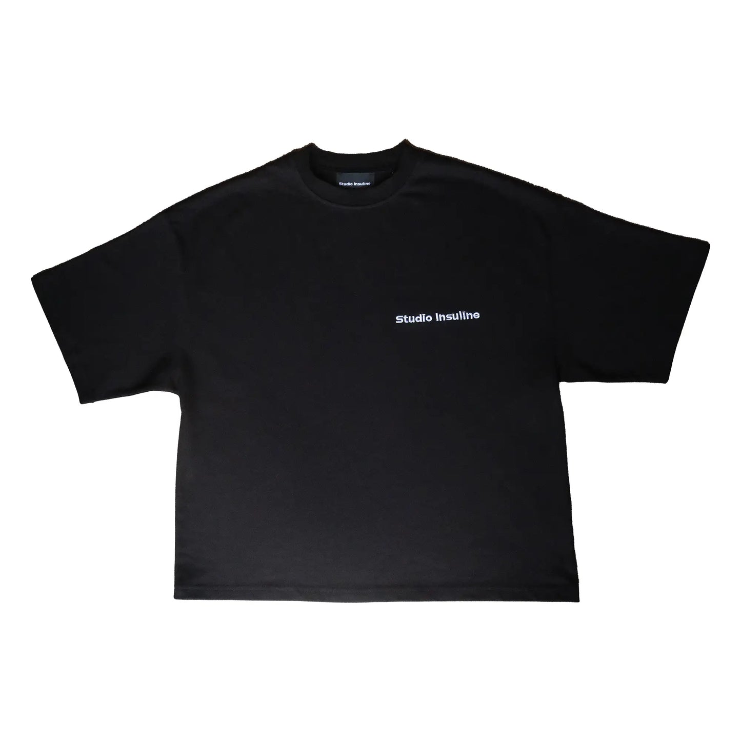 SHOW-OFF I Logo Brodé Black Oversized Boxy Tee.
