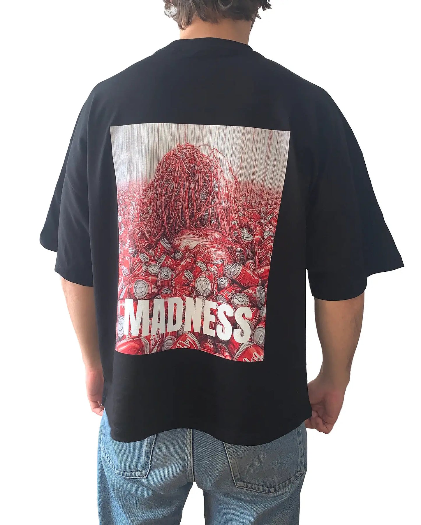 MADNESS I Black Oversized Boxy Tee