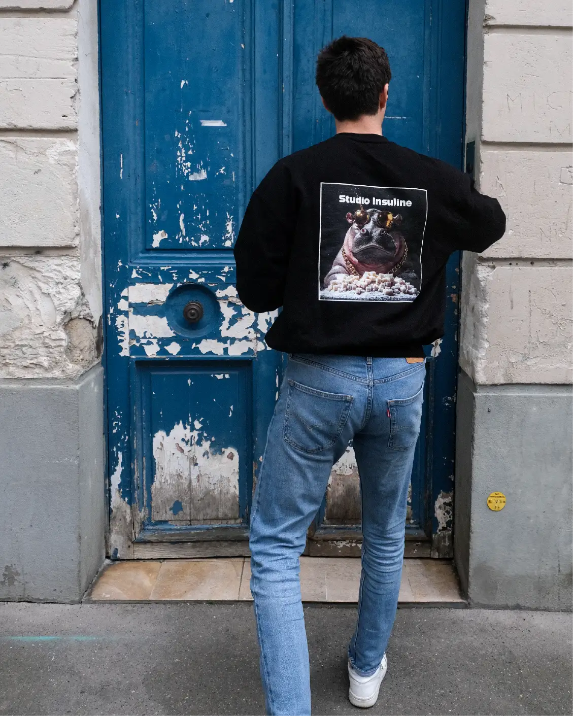 HYPO GETTING HIGH I Black Oversized Crewneck Sweatshirt