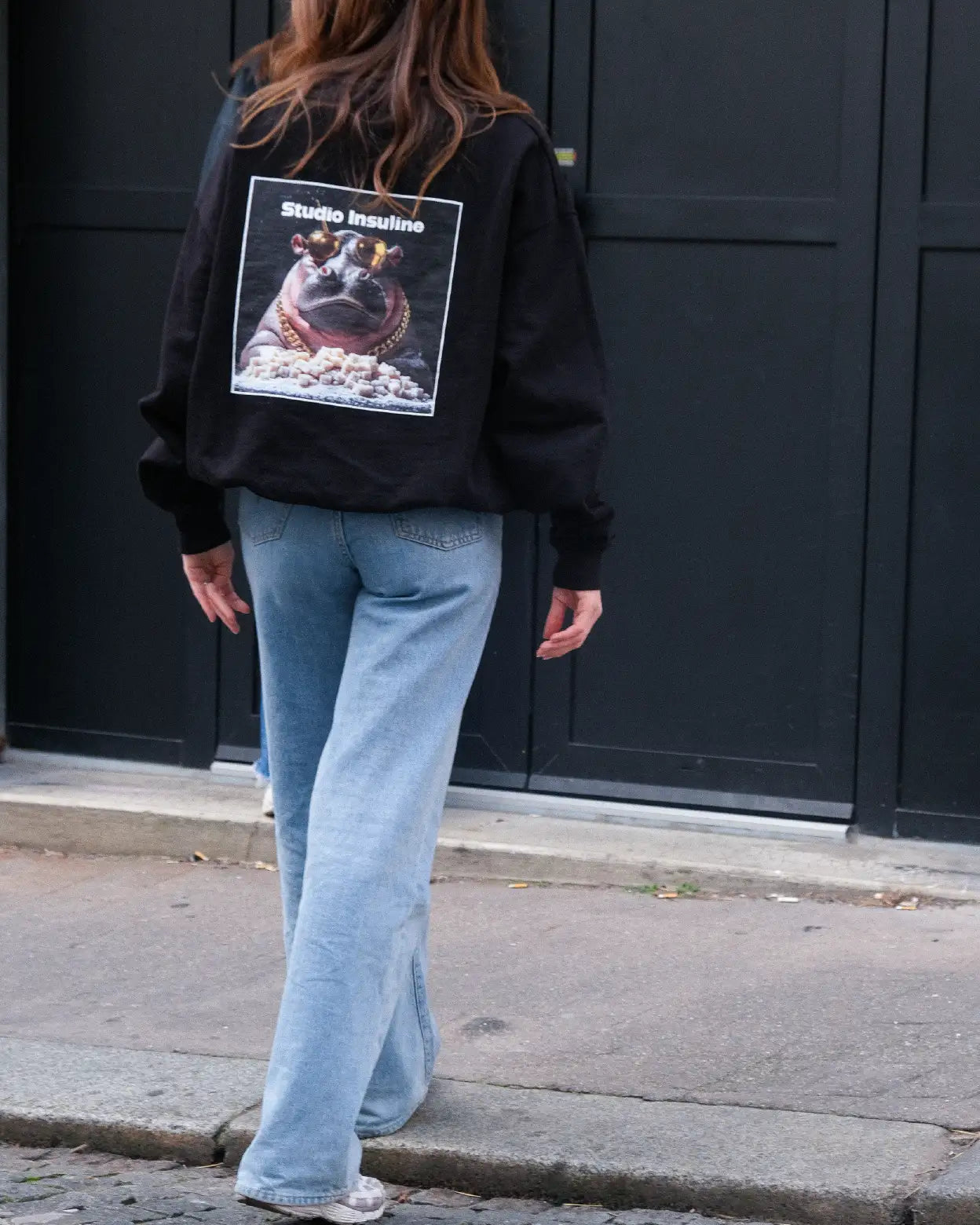 HYPO GETTING HIGH I Black Oversized Crewneck Sweatshirt