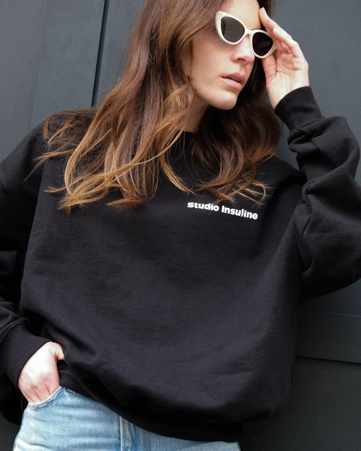 HYPO GETTING HIGH I Black Oversized Crewneck Sweatshirt