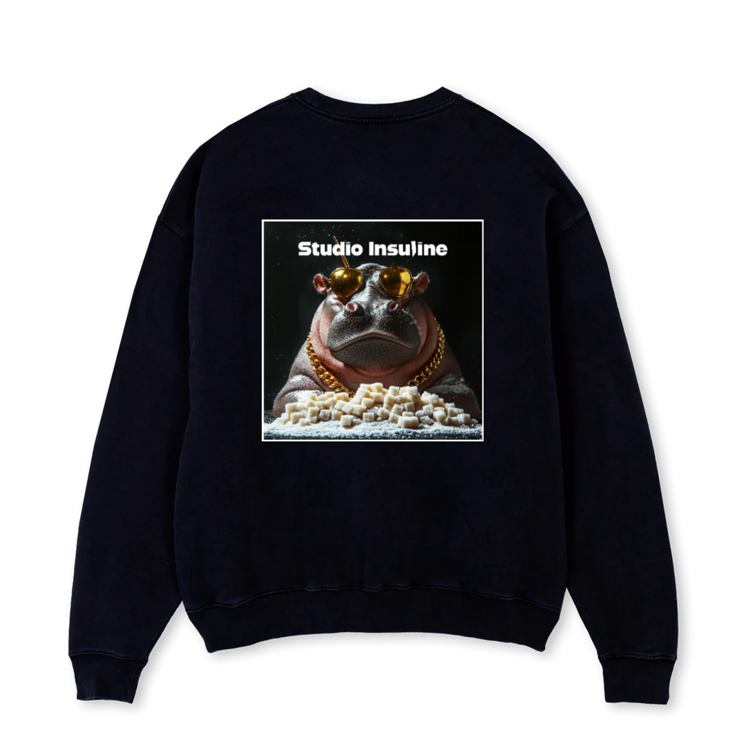 HYPO GETTING HIGH I Black Oversized Crewneck Sweatshirt